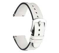 QUARKZMAN Bracelet de Montre 22mm Largeur Microfibre Cuir Blanc | Dégagement Rapide, Sangles de Remplacement, Vintage Motif Huilé Cheval, avec Boucle en Acier Inoxydable et Barre à Ressort