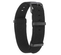 QUARKZMAN Bracelet De Montre En Nylon Élastique 18mm Bande De Montre Française D'Une Pièce Bracelet De Montre Étanche De Remplacement Avec Boucle Noire Pour Hommes Femmes, Noir