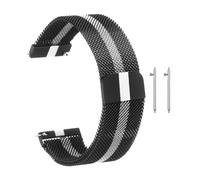 QUARKZMAN Bracelet De Monture En Acier Inoxydable 24mm À Libération Rapide Bracelet De Remplacement Métallique Réglable Avec Boucle Magnétique Pour Hommes Femmes, Noir Et Blanc