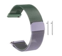 QUARKZMAN Bracelet De Monture En Acier Inoxydable Maille 24mm Bracelet De Remplacement Rapide En Métal Avec Boucle Magnétique Pour Hommes Femmes, Vert Et Violet