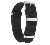 QUARKZMAN Bracelet De Monture En Nylon Élastique 18mm Bande De Montre Française D'une Pièce Bracelet De Montre De Remplacement Imperméable Avec Boucle En Argent Pour Hommes Femmes, Noir