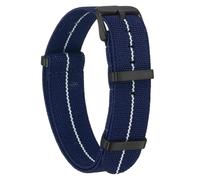 QUARKZMAN Bracelet De Monture En Nylon Élastique 18mm Bande De Montre Française D'Une Pièce Étanche Remplacement Bracelet De Montre Avec Boucle Noire Pour Hommes Femmes, Bleu Foncé/Blanc