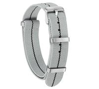 QUARKZMAN Bracelet De Monture En Nylon Elastique 18mm Bande De Montre Française D'une Pièce Étanche Remplacement Bracelet De Montre Avec Boucle En Argent Pour Hommes Femmes, Gris/Noir
