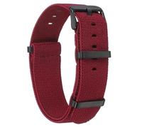 QUARKZMAN Bracelet De Monture En Nylon Élastique 20mm Bande De Montre Française D'une Pièce Étanche Remplacement Bracelet De Montre Avec Boucle Noire Pour Hommes Femmes, Rouge