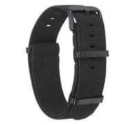 QUARKZMAN Bracelet De Monture En Nylon Élastique 22mm Bande De Montre Française D'une Pièce Bracelet De Montre De Remplacement Étanche Avec Boucle Noire Pour Hommes Femmes, Noir