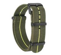 QUARKZMAN Bracelet De Monture En Nylon Élastique 22mm Bande De Poignet Française À Une Pièce Étanche Pour Montre Avec Boucle Noire Pour Hommes Femmes, Vert/Jaune
