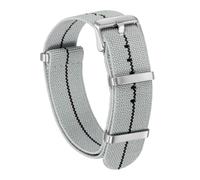 QUARKZMAN Bracelet De Monture En Nylon Élastique 22mm Une Pièce French Watch Strap Imperméable Remplacement Wristwatch Strap Avec Boucle En Argent Pour Men Women, Grey/Black