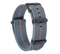 QUARKZMAN Bracelet De Monture Nylon Élastique 22mm Une Pièce Bande De Poignet Française Étanche Remplacement Bracelet De Montre Avec Boucle Noire Pour Hommes Femmes, Gris Foncé/Orange