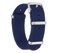 QUARKZMAN Bracelet De Monture Nylon Élastique 22mm Une-Pièce French Watch Strap Anti-Eau Remplacement Wristwatch Strap Avec Boucle Argent Pour Men Women, Blue