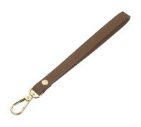QUARKZMAN Bracelet en Cuir Dragonne de 20 cm/7,87" Cuir Kaki, Fermoir Doré | de Long, Dragonne de Remplacement en Cuir, Dragonne de Porte-Clés, pour Sac à Main Portefeuille Sac à Main DIY