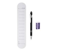 QUARKZMAN Bracelet-Mémo en Silicone 9,37" x 1,8" (20 cm) Bracelets à Claquer Réutilisables avec Stylo à Bille à Encre Gel et Gomme pour la Vie Quotidienne, Blanc