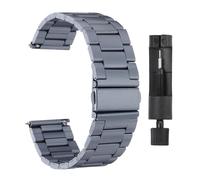 QUARKZMAN Bracelets de Montre en Acier Inoxydable 22mm Placage de Métal Fermoir Papillon à Dégagement Rapide, Bande Chaîne, Remplacement du Bracelet de Montre avec Adaptateur, Zone Grise