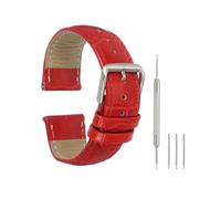 QUARKZMAN Bracelets De Monture En Cuir, 20mm Bracelet De Monture À Motif Crocodile Monture Rapide Remplacement De Bracelet De Monture, Plat Mince Élégant Bracelet En Cuir Avec Outils, Rouge