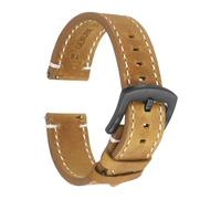 QUARKZMAN Bracelets De Monture En Cuir, Largeur mm Bracelet De Remplacement En Cuir De Vache À Libération Rapide Avec Boucle Noire Pour Hommes Femmes,