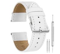 QUARKZMAN Bracelets De Monture En Cuir PU 22mm Bracelet De Montre À Libération Rapide En Cuir Bracelets De Remplacement Pour Montre Avec Boucle En Acier Inoxydable, Blanc Crème