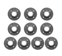 QUARKZMAN Bride de sol filetée murale 84x15mm 10 Pièces Fonte Noir | Pour tuyau 32mm, Style industriel rétro, Avec 4 trous filetés, Bride de tuyau filetée, Pour étagères et meubles de bricolage