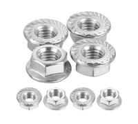 QUARKZMAN Bride Gauche Main Écrous, M8x1,25mm 304 Inox Acier Dentelé Bride Gauche Main Inversé Écrous pour Assemblage et Fermeture, Argent 4pcs