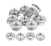 QUARKZMAN Bride Gauche Main Écrous, M8x1,25mm 304 Inox Acier Dentelé Bride Gauche Main Inversé Écrous pour Assemblage et Fermeture, Argent 10pcs