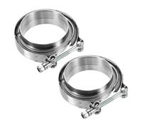 QUARKZMAN Bride V Band Avec Bride 3.5 Pouces 304 Acier Inoxydable Male Femelle Kit Bride V-Band Pour Auto Downpipe Systeme Echappement, Argent