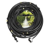 QUARKZMAN Brumisation refroidissements Système, 59FT(18M) Brumisation Ligne +20 Brume Buses +3/4" Laiton Adaptateur, Monsieurs pour Extérieur Patio Jardin Serre Parapluie