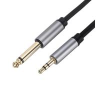 QUARKZMAN Câble Audio 1/4" TS Vers 1/8" TRS, 7FT 6.35mm Mono Vers 3.5mm Stéréo Cordon de Raccord 4.5mm Dia Câble d'Interconnexion Adaptateur Pour Laptop, Appareils de Home Théâtre, Noir