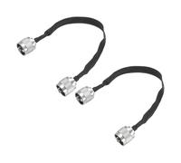 QUARKZMAN Câble Coaxial Plat Pour Porte/Fenêtre Avec Connecteurs UHF Mâle À Mâle 0.66ft/20cm Cordon Plat Extension Pour Antenne Routeur Lot De 2