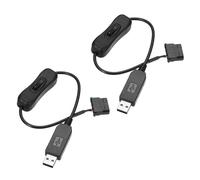 QUARKZMAN Câble D'Adaptateur D'Alimentation USB Vers 4 BrochesPort PWM 12 Volts Pour Ventilateur, Câble Connecteur D'Adaptateur USB Vers Ventilateur De Boîtier 11.8" Avec Interrupteur