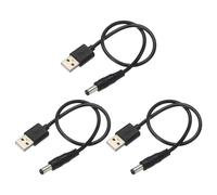 QUARKZMAN Câble d'Alimentation USB vers DC 0,5 M USB vers DC 5,5 mm x 2,5 mm Cordon d'Alimentation 5V Noir pour Mini Ventilateur Caméra Téléphone Portable Tablettes 2 Pièces