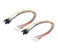QUARKZMAN Câble Ruban de Connexion Xh Femelle à Femelle 6 Broches pour Breadboard de 2,54 mm de Pas, Longueur de 20 cm, Câbles Ruban Électroniques pour Projets Électroniques, Lot de 2