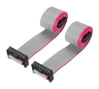 QUARKZMAN Câble Ruban Plat IDC 14 Broches, Connecteur FC à FC avec Pas de 2,0 mm, Longueur de 30 cm, Fil de Liaison Gris pour Ordinateur, Affichage Led, Dvd, Lot de 2