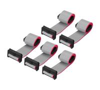 QUARKZMAN Câble Ruban Plat IDC 16 Broches, Connecteur FC à FC avec Pas de 2,0 mm, Longueur de 20 cm, Fil de Liaison Gris pour Ordinateur, Affichage Led, Dvd, Lot de 5