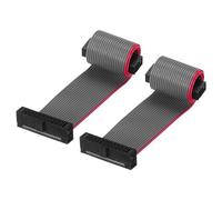 QUARKZMAN Câble Ruban Plat IDC 20 Broches, Connecteur FC à FC avec Pas de 1,27 mm, Longueur de 10 cm, Fil de Liaison Gris pour Ordinateur, Affichage Led, Dvd, Lot de 2