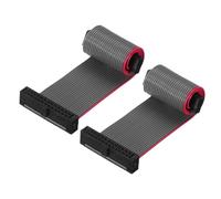 QUARKZMAN Câble Ruban Plat IDC 24 Broches, Connecteur FC à FC, Pas de 1,27 mm, Longueur de 10 cm, Fil de Liaison Gris pour Ordinateur, Affichage Led, Dvd, Lot de 2