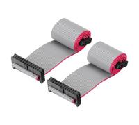 QUARKZMAN Câble Ruban Plat IDC 24 Broches, Connecteur FC à FC, Pas de 2,0 mm, Longueur de 30 cm, Fil de Liaison Gris pour Ordinateur, Affichage Led, Dvd, 2 Pièces
