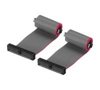 QUARKZMAN Câble Ruban Plat IDC 30 Broches, Connecteur FC à FC, Pas de 1,27 mm, Longueur de 10 cm, Fil de Liaison Gris pour Ordinateur, Affichage Led, Dvd, 2 Pièces