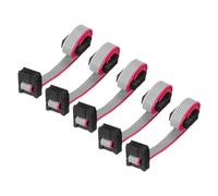QUARKZMAN Câble Ruban Plat IDC 6 Broches, Connecteur FC à FC avec Pas de 2,0 mm, Longueur de 20 cm, Fil de Liaison Gris pour Ordinateur, Affichage Led, Dvd, Lot de 5