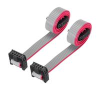 QUARKZMAN Câble Ruban Plat IDC 8 Broches, Connecteur FC à FC avec Pas de 2,0 mm, Longueur de 30 cm, Fil de Liaison Gris pour Ordinateur, Affichage Led, Dvd, Lot de 2