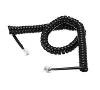 QUARKZMAN Câble Téléphonique pour Fixe 3 m Déroulé/52cm Enroulé Noir | Câble de Combiné Téléphonique, RJ9 4P4C, Sans Enchevêtrement