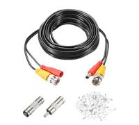 QUARKZMAN Câble Vidéo BNC, 5m/16ft Câble Tout-en-Un pour Caméra de Sécurité, Fil d'Extension DC pour Installation de Système de Caméra de Sécurité CCTV DVR, prêt l'emploi, 1 Ensemble Noir