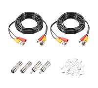 QUARKZMAN Câble Vidéo et Alimentation BNC, 5m Câble Tout-en-Un pour Caméra de Sécurité, Câble d'Extension DC pour Installation de Système de Caméra de Sécurité CCTV DVR, 2 Ensembles Noir