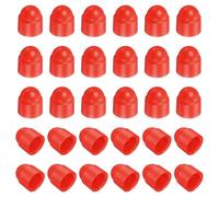 QUARKZMAN Cache De Protection D'Écrou, 30Pcs M6x10x14mm - Cache Hexagonal En Plastique Vis, Couvre-Boulons À Tête Hexagonale En Forme De Dôme, coque Décoratives Étanches (Rouge)