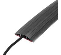 QUARKZMAN Cache-Fil De Sol 6ft, Cache-Fil De Prolongateur pour Gestion De Câble Au Sol Protège-Fil pour Éviter Les Trébuchements 0.47" L x 0.24" H, Bois Noir