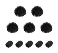 QUARKZMAN Cache Microphone Mini Bonnette Anti-Vent en Mousse Éponge de 5mm Avec Capuchon Noir pour Microphone de 0,5 à 1,2mm 1 Ensemble