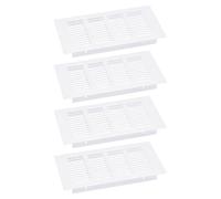 QUARKZMAN Cache-Vents d'Aération, 4 Pièces 200 x 80mm - Cache-Vent d'Aération en Maille en Alliage d'Aluminium, Grille de Ventilation à Persiennes Rectangulaire (Blanc)
