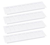 QUARKZMAN Cache-Vents d'Aération, 4 Pièces 400 x 80mm - Cache-Vent d'Aération en Maille en Alliage d'Aluminium, Grille de Ventilation à Persiennes Rectangulaire (Blanc)