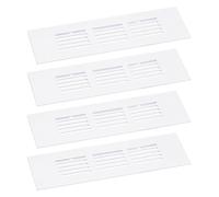 QUARKZMAN Cache-Vents d'Air, 4 Pièces 150 x 50mm - Cache-Ventilation en Maille en Alliage d'Aluminium, Grille de Ventilation à Persiennes Rectangulaire pour Armoire à Chaussures (Blanc)