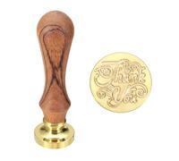 QUARKZMAN Cachet À Cire Vintage, Tête En Laiton Bénédictions 25mm Et Manche En Bois Pour Enveloppes De Cadeaux Personnalisés Halloween Noël Mariage Cartes D'Invitation Scellage, Merci