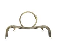 QUARKZMAN Cadre de Sac à Main en Métal, 22cm/8,7" Cadre de Fermeture à Baiser en Arche Rétro Estampé pour la Fabrication de Sac à Main, Remplacements de Quincaillerie de Cadre (Bronze)