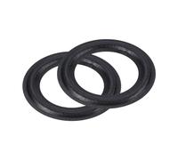 QUARKZMAN Caoutchouc Haut-Parleur Mousse Bord Encercler Anneaux 2.5 Pouce 42mm x 68mm Perforé Caisson Basse Anneaux Remplacement Pièces pour Haut-Parleur Réparation ou DIY Noir 2 pcs