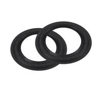 QUARKZMAN Caoutchouc Haut-Parleur Mousse Bord Encercler Anneaux 3 Pouce 47mm x 75mm Perforé Caisson Basse Anneaux Remplacement Pièces pour Haut-Parleur Réparation ou DIY Noir 2 pcs